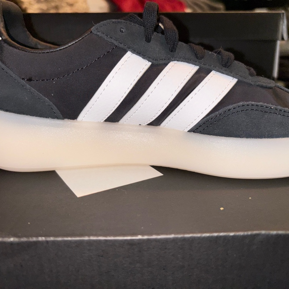 Adidas Men's Black and White Sneakers